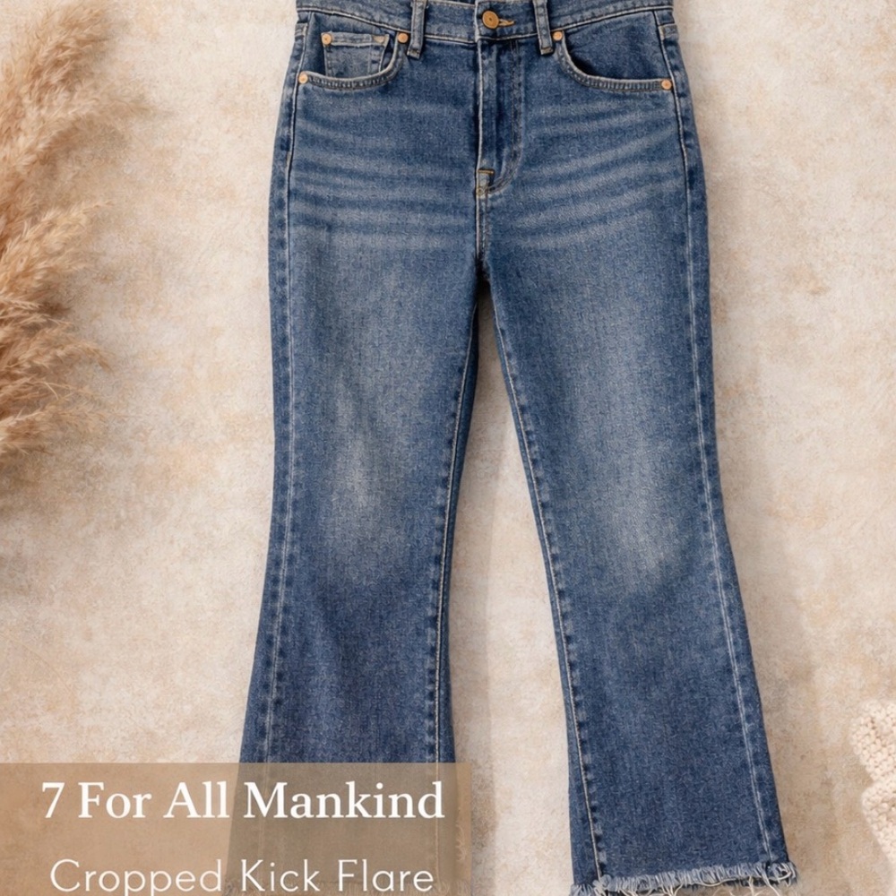 7 For All Mankind Vintage Luxe Cropped Fray Jeans